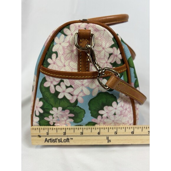 Dooney & Bourke Satchel Bag Shoulder Pink Blue Green Floral Hydrangea Print - Picture 6 of 14